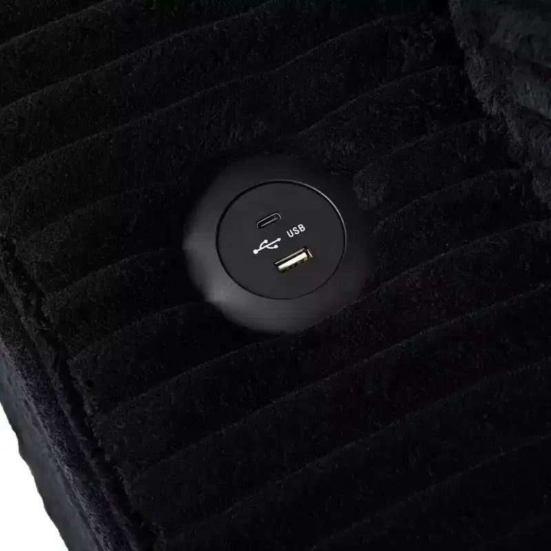 Canapé-lit d’angle avec méridienne surdimensionnée de 86, ports USB, porte-gobelets et coussins décoratifs