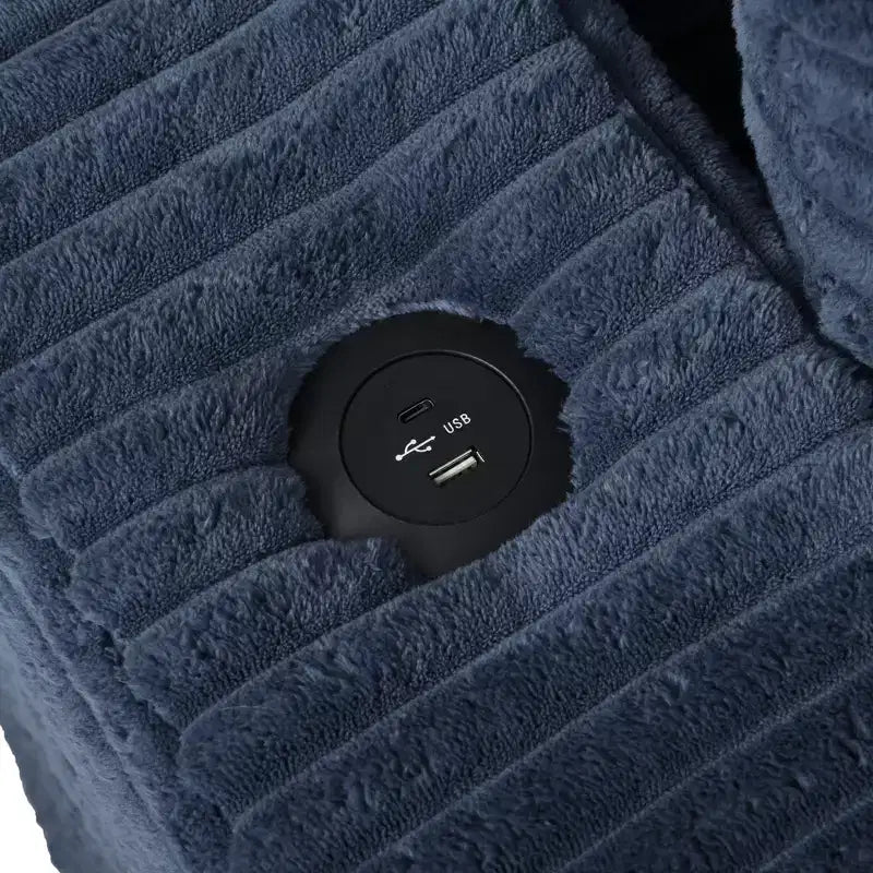 Canapé-lit d’angle avec méridienne surdimensionnée de 86, ports USB, porte-gobelets et coussins décoratifs