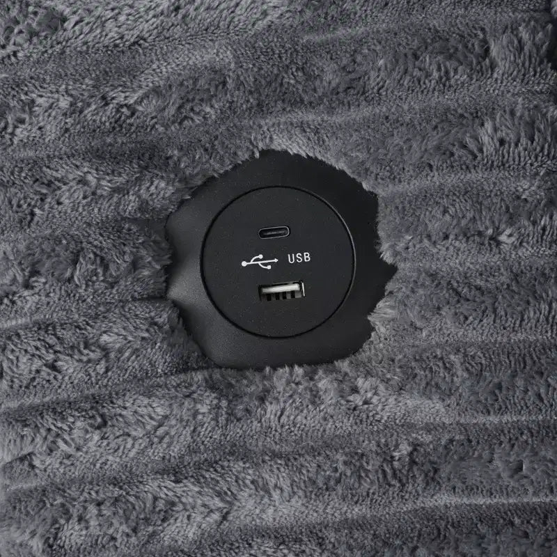 Canapé-lit d’angle avec méridienne surdimensionnée de 86, ports USB, porte-gobelets et coussins décoratifs