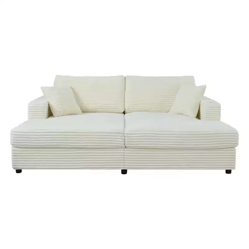Canapé-lit d’angle avec méridienne surdimensionnée de 86, ports USB, porte-gobelets et coussins décoratifs