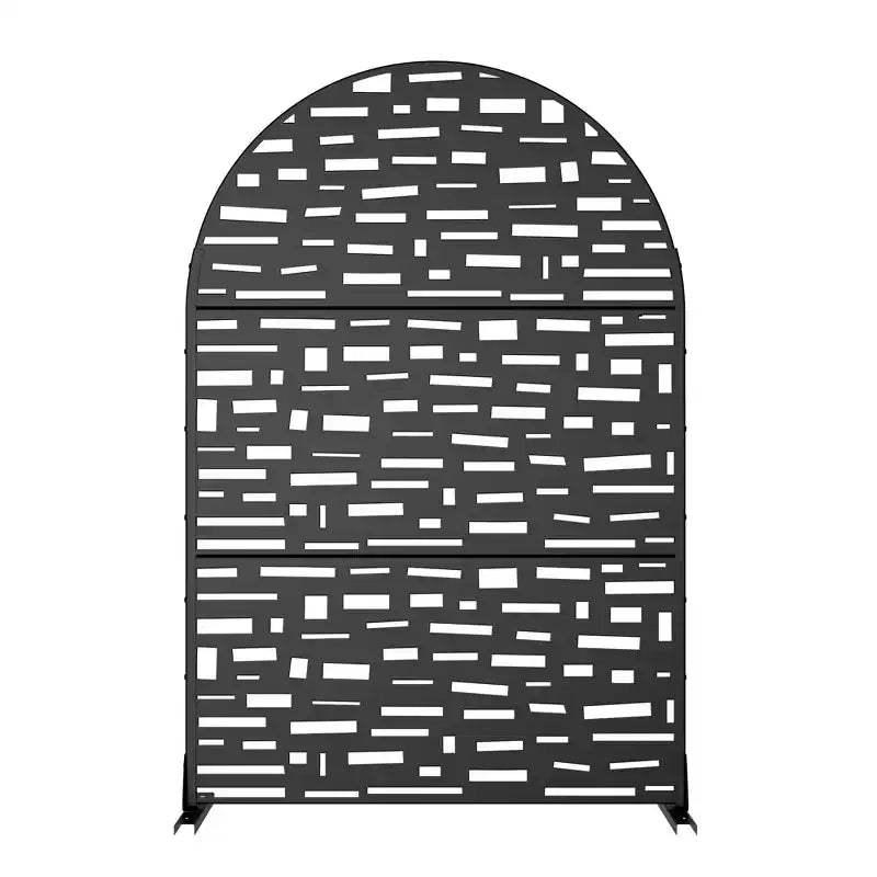 Paravent moderne à arches : 71.37 x 46.8, noir, acier galvanisé, intérieur/extérieur