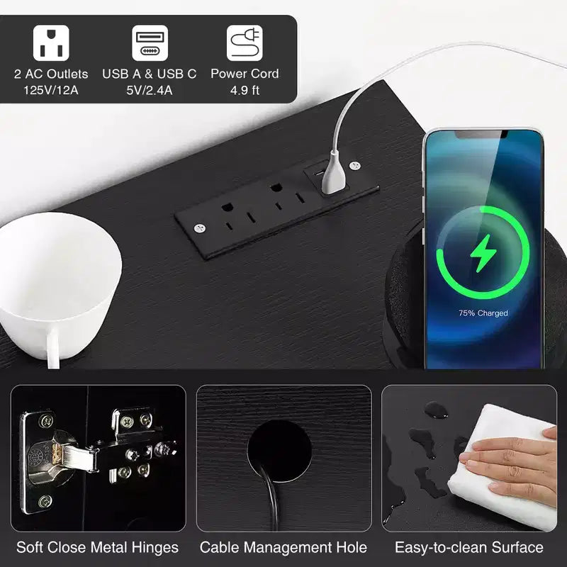 Mueble para TV de 60 pulgadas, consola multimedia de estilo moderno de mediados de siglo con estante ajustable, marrón/negro