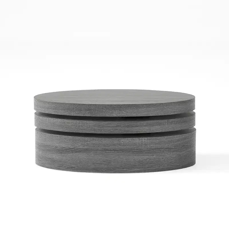 Drehbarer Couchtisch, Cocktailtisch, Mitteltisch, 32 Zoll breit, oval, Schwarz