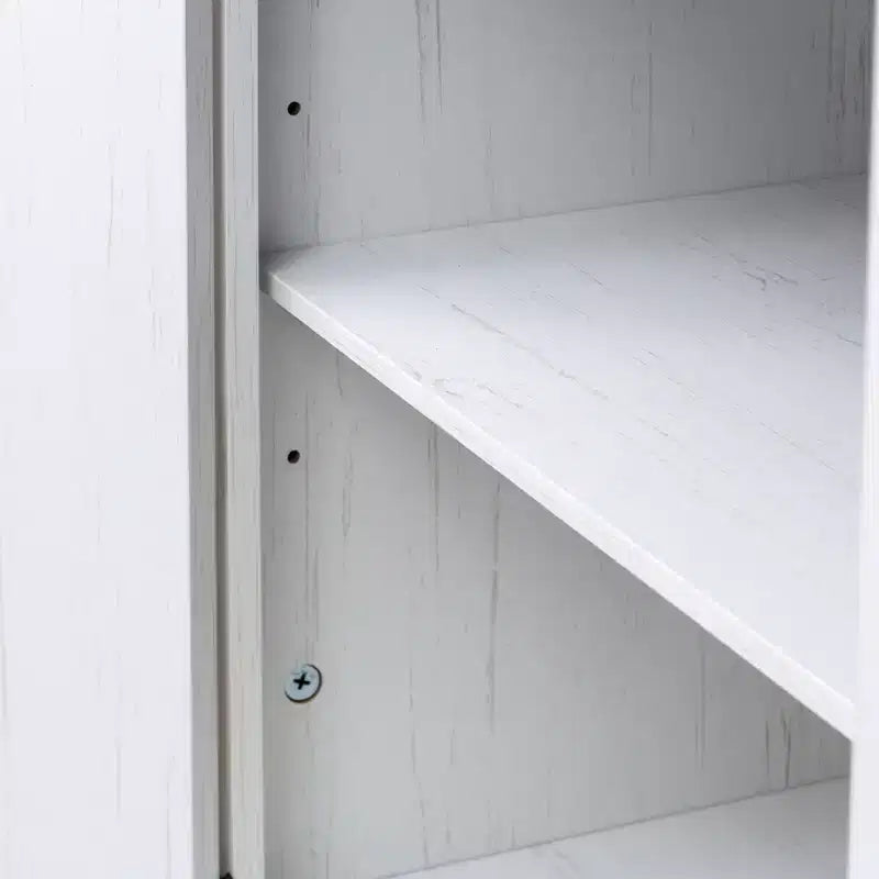 20W Beistelltisch, Nachttisch, Couchtisch und Aufbewahrungsschrank mit Ladestation, Landhausstil, rustikal, Walnuss+Weiß/Grau-ModernLuxe