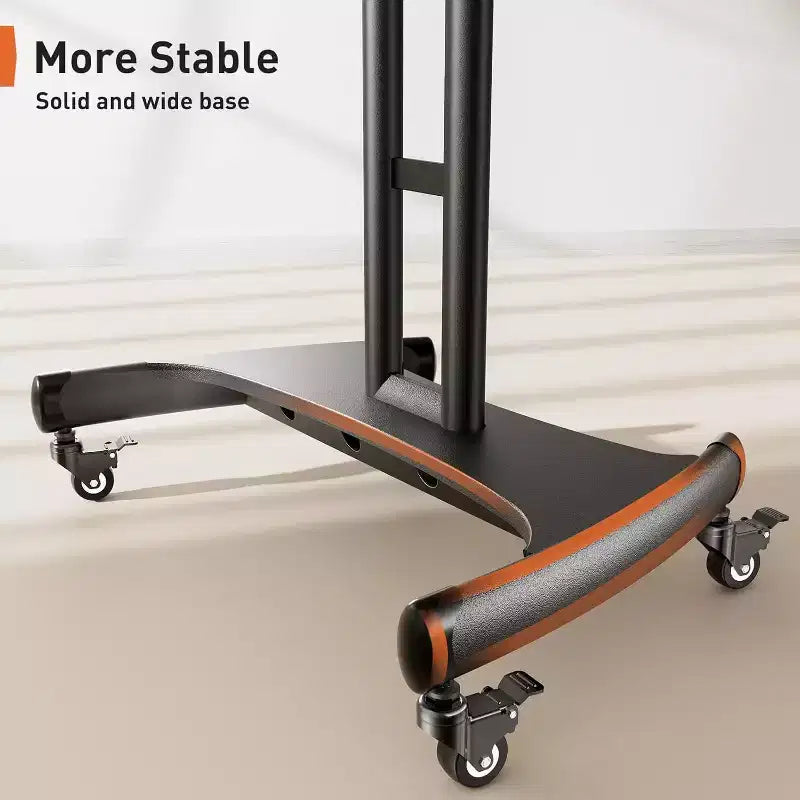 Support TV mobile pour téléviseurs plats ou incurvés de 32 à 80 pouces, support roulant avec étagère réglable en hauteur, VESA max. 600x400mm, supporte jusqu’à 100 lbs