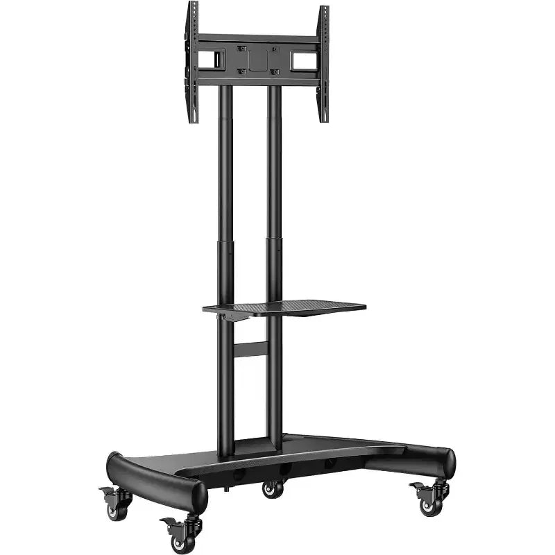 Support TV mobile pour téléviseurs plats ou incurvés de 32 à 80 pouces, support roulant avec étagère réglable en hauteur, VESA max. 600x400mm, supporte jusqu’à 100 lbs