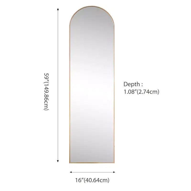 Miroir sur pied pleine longueur avec cadre en métal