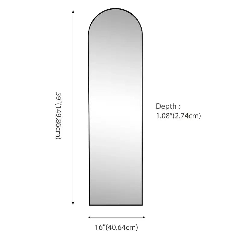 Miroir sur pied pleine longueur avec cadre en métal