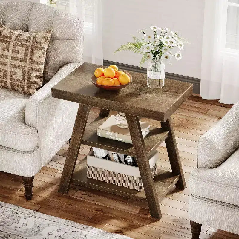 Beistelltisch im Landhausstil mit 3 Ebenen fürs Wohnzimmer