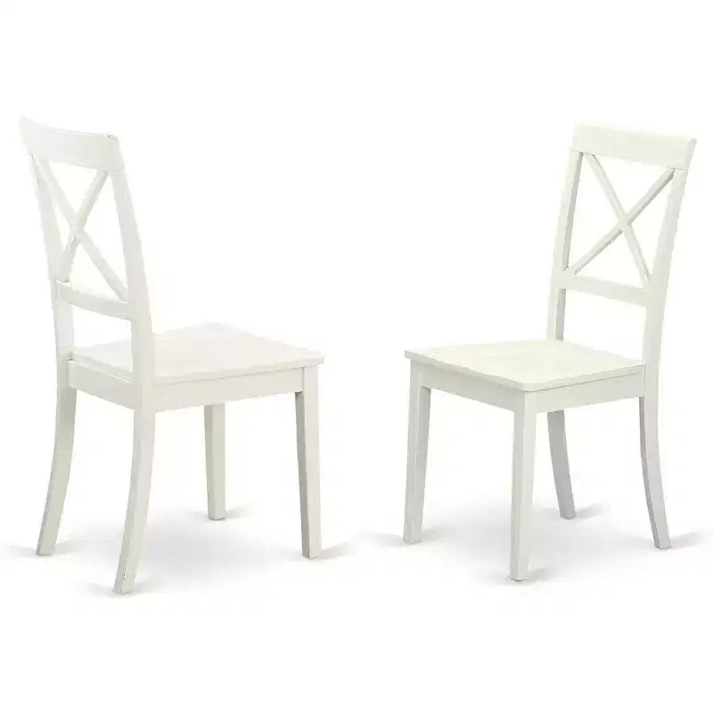 Lot de 2 chaises de salle à manger en bois massif avec dossier croisé