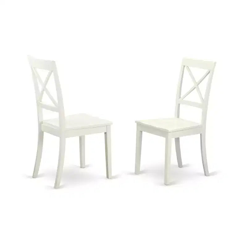 Lot de 2 chaises de salle à manger en bois massif avec dossier croisé