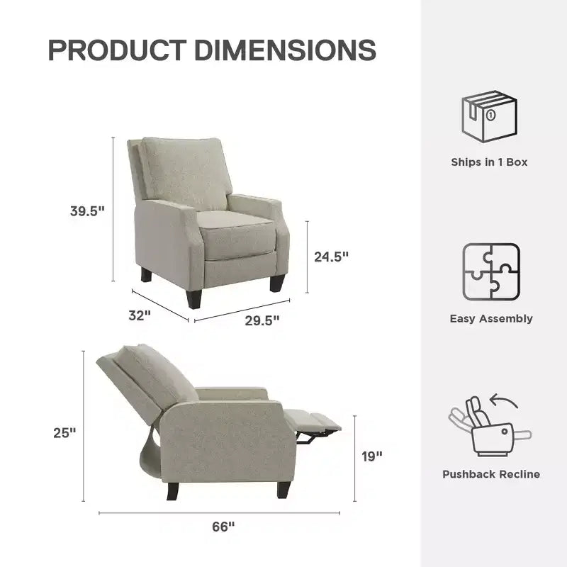 Sillón reclinable de empuje