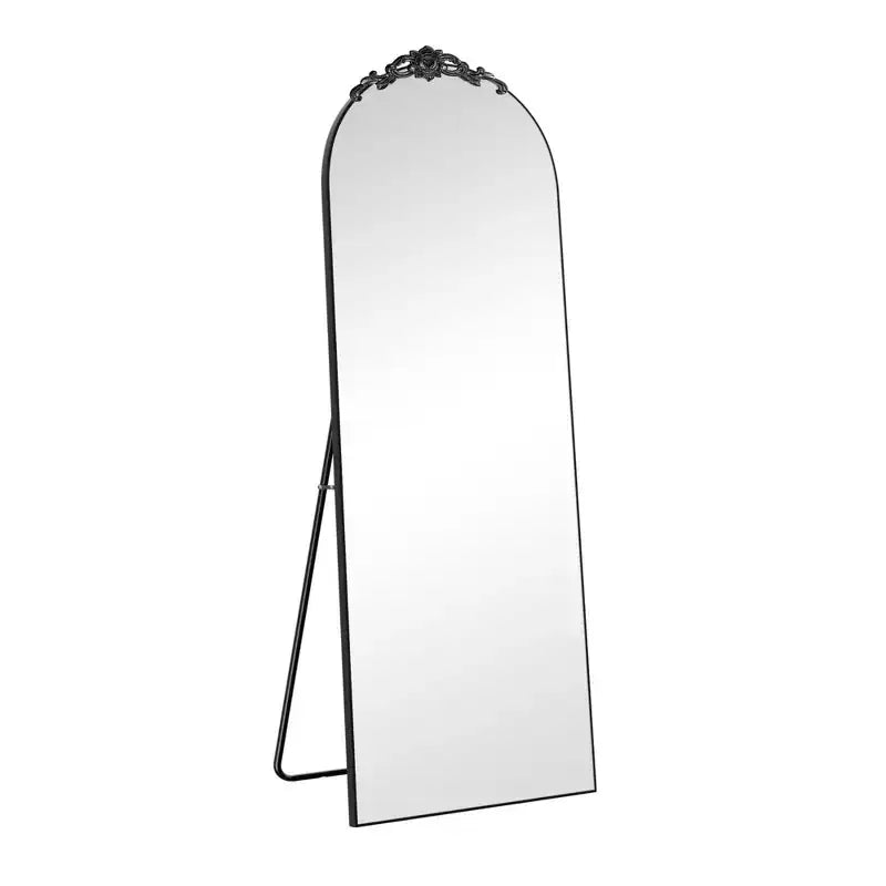 Espejo de cuerpo entero con parte superior arqueada: elegancia clásica, marco de madera
