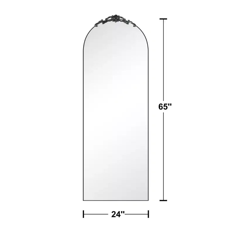 Espejo de cuerpo entero con parte superior arqueada: elegancia clásica, marco de madera