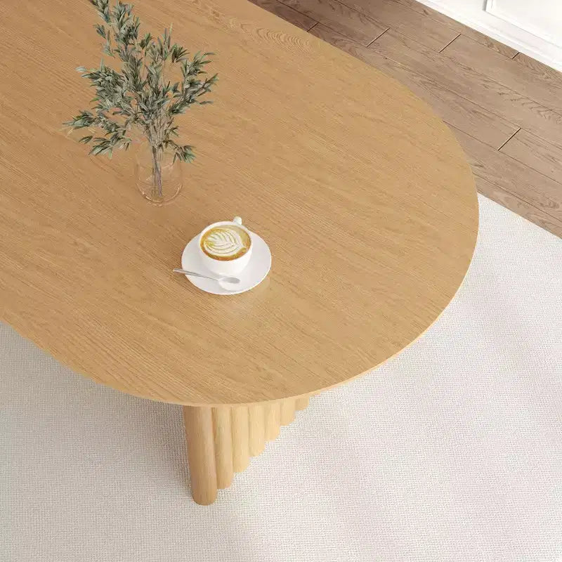 Table de salle à manger ovale à double piédestal