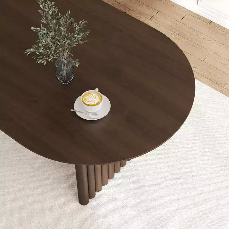 Table de salle à manger ovale à double piédestal