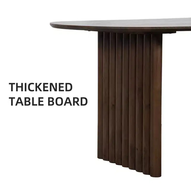 Table de salle à manger ovale à double piédestal