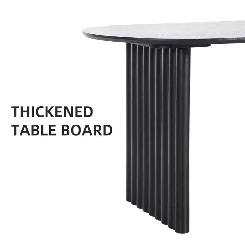 Table de salle à manger ovale à double piédestal