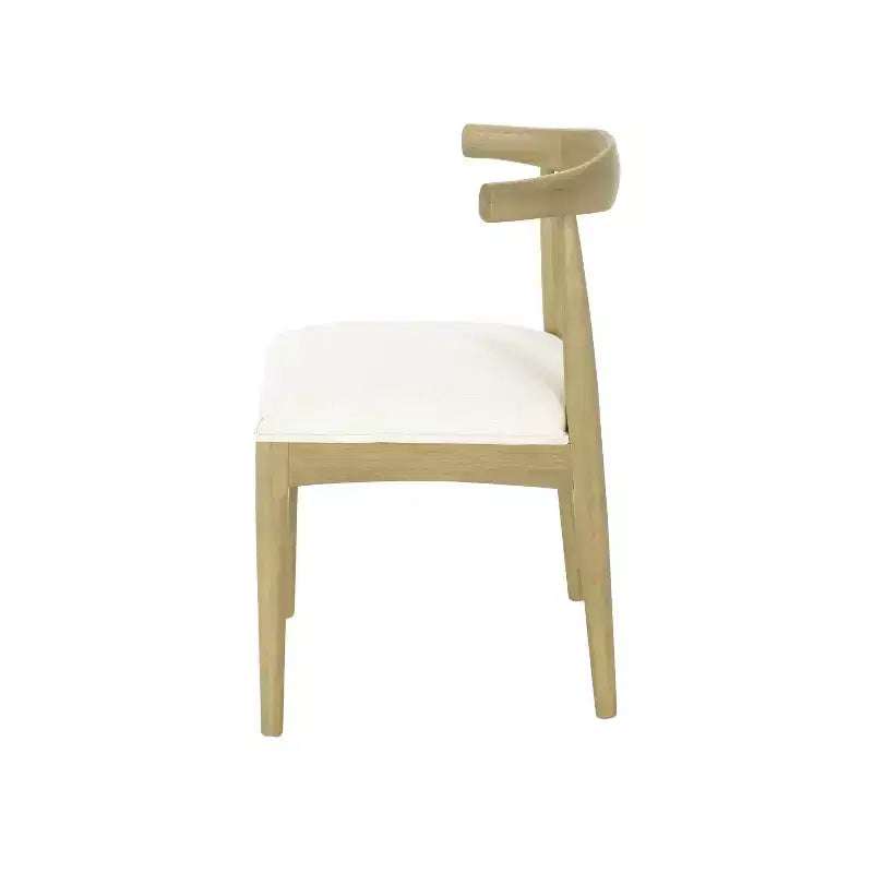 Chaises de salle à manger en bois rembourrées de tissu, style moderne mi-siècle (ensemble de 2)