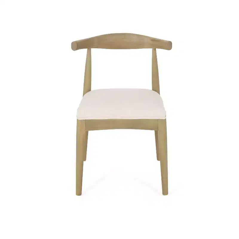 Chaises de salle à manger en bois rembourrées de tissu, style moderne mi-siècle (ensemble de 2)