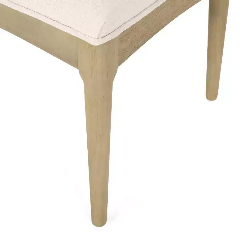 Chaises de salle à manger en bois rembourrées de tissu, style moderne mi-siècle (ensemble de 2)