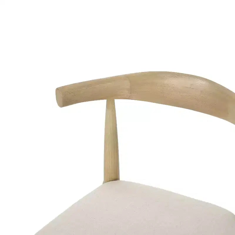 Chaises de salle à manger en bois rembourrées de tissu, style moderne mi-siècle (ensemble de 2)