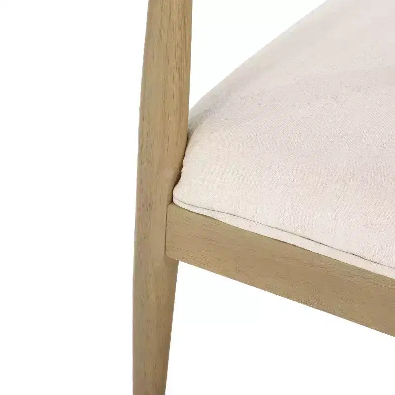 Chaises de salle à manger en bois rembourrées de tissu, style moderne mi-siècle (ensemble de 2)