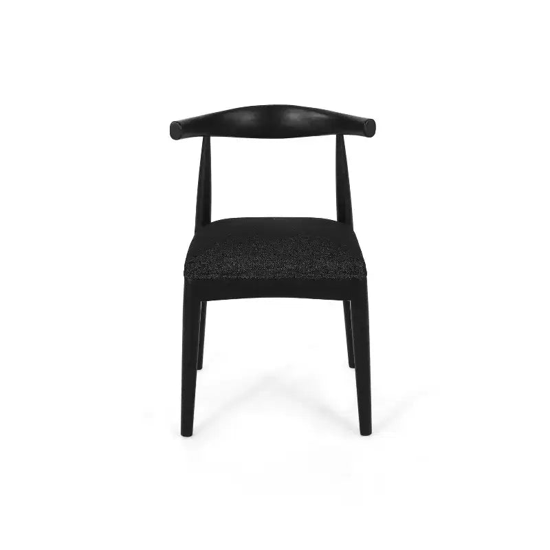 Chaises de salle à manger en bois rembourrées de tissu, style moderne mi-siècle (ensemble de 2)