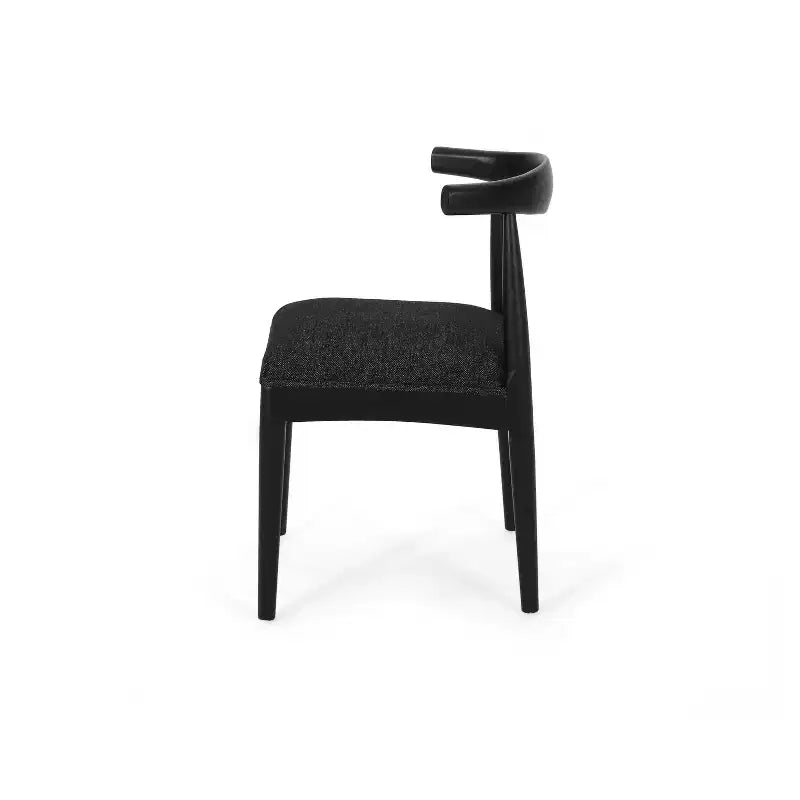 Chaises de salle à manger en bois rembourrées de tissu, style moderne mi-siècle (ensemble de 2)