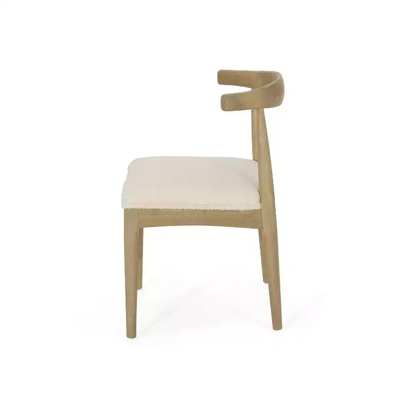 Chaises de salle à manger en bois rembourrées de tissu, style moderne mi-siècle (ensemble de 2)