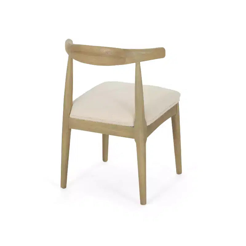 Chaises de salle à manger en bois rembourrées de tissu, style moderne mi-siècle (ensemble de 2)