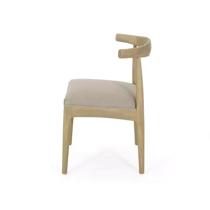 Chaises de salle à manger en bois rembourrées de tissu, style moderne mi-siècle (ensemble de 2)