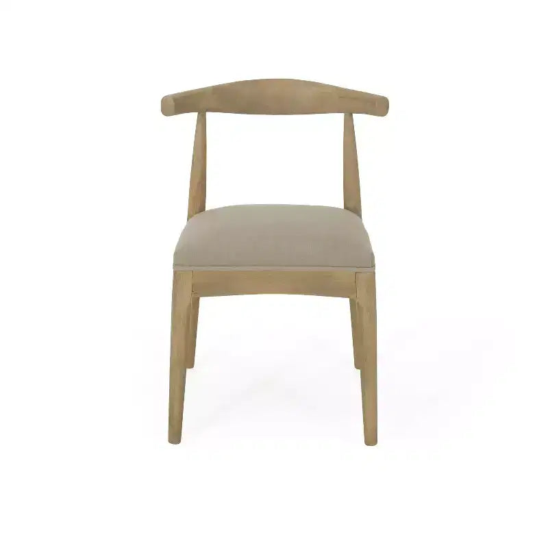 Chaises de salle à manger en bois rembourrées de tissu, style moderne mi-siècle (ensemble de 2)