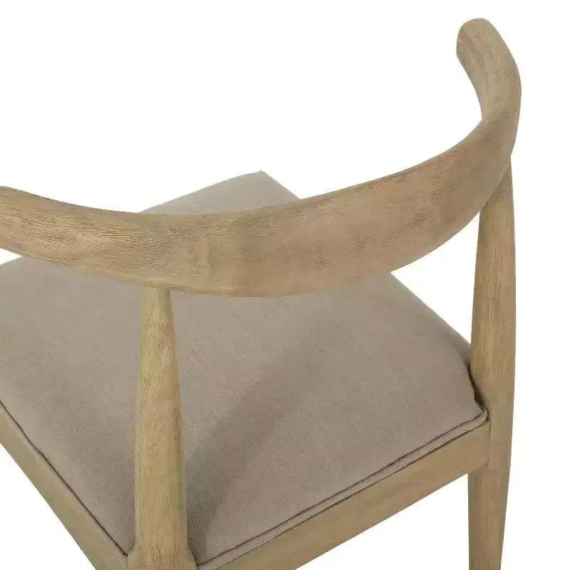 Chaises de salle à manger en bois rembourrées de tissu, style moderne mi-siècle (ensemble de 2)