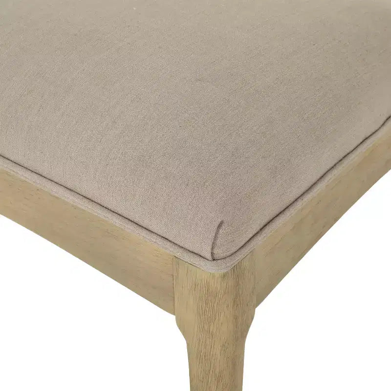 Chaises de salle à manger en bois rembourrées de tissu, style moderne mi-siècle (ensemble de 2)