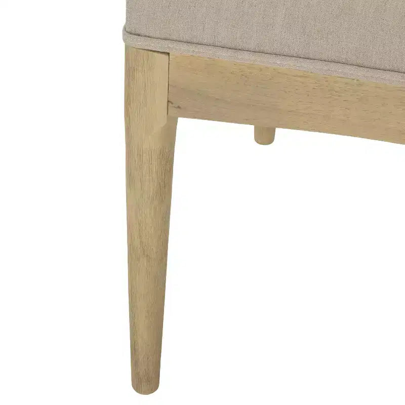 Chaises de salle à manger en bois rembourrées de tissu, style moderne mi-siècle (ensemble de 2)