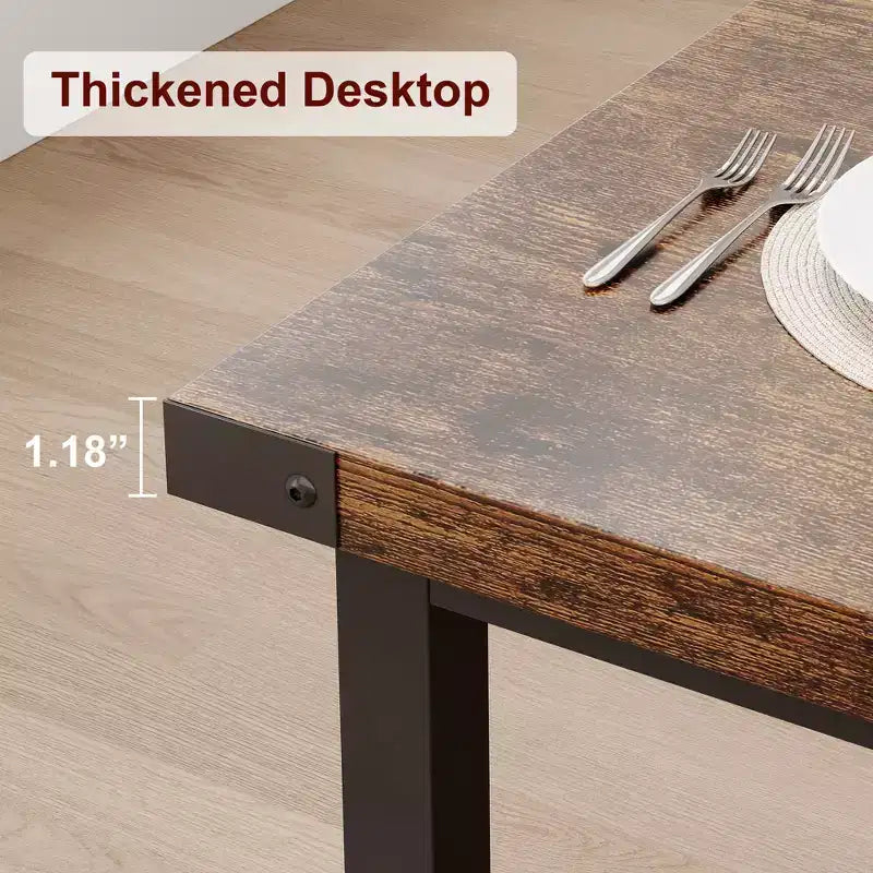 Table de salle à manger pour 6-8 personnes, table rectangulaire en bois de 70.87 pour salle à manger, table de cuisine robuste, table de repas, montage facile