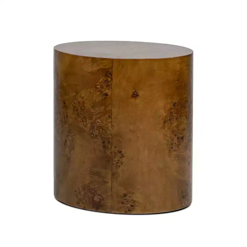 Table d’appoint cylindrique ronde en bois de ronce