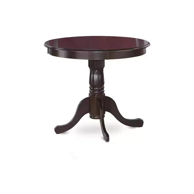 Table à manger ronde bicolore en bois avec piètement central