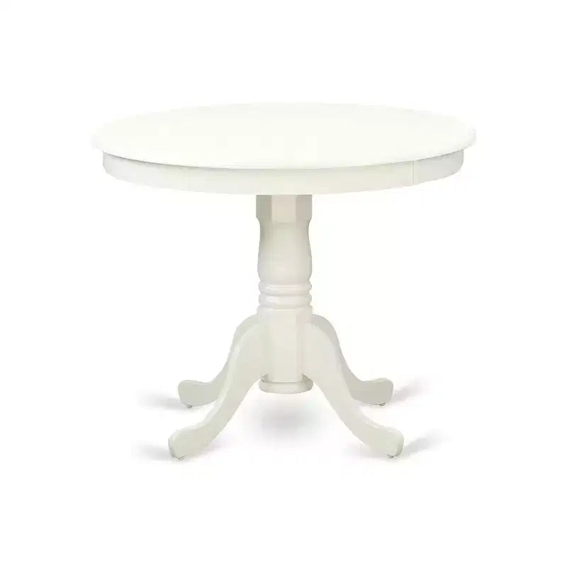 Table à manger ronde bicolore en bois avec piètement central
