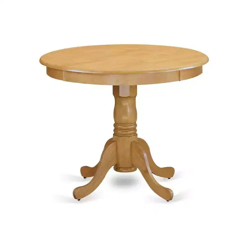 Table à manger ronde bicolore en bois avec piètement central