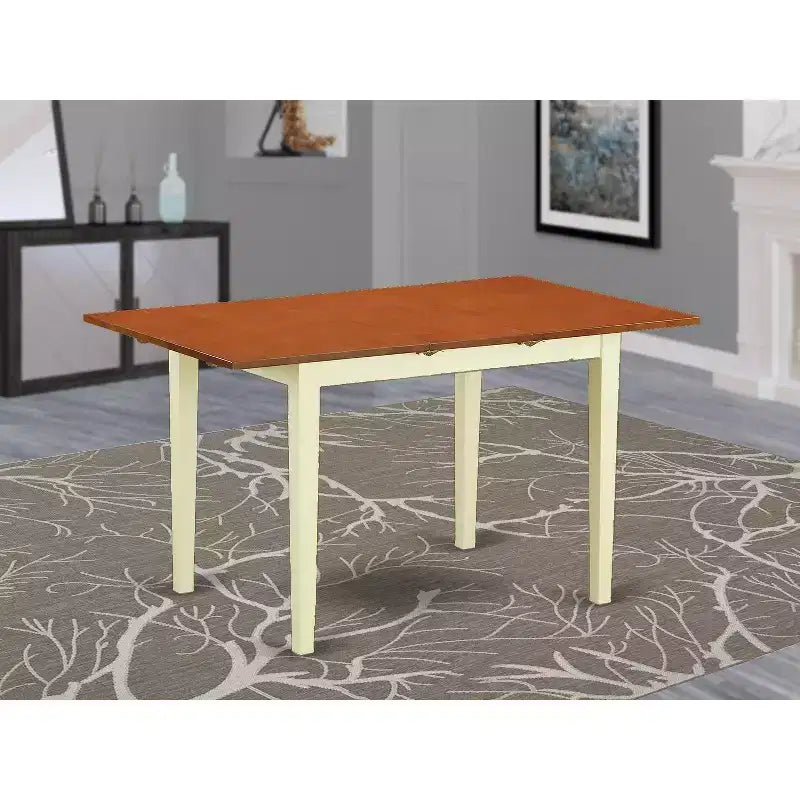 Mesa rectangular con 12 hojas extensibles tipo mariposa