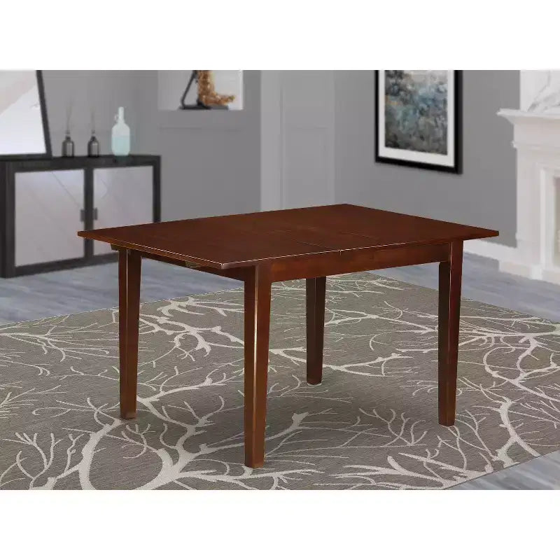 Mesa rectangular con 12 hojas extensibles tipo mariposa