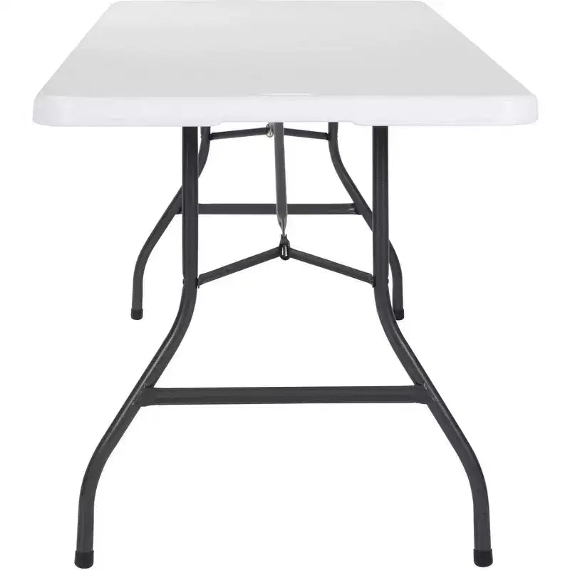 Table pliante en deux en plastique moulé par soufflage, 30 x 96 in, blanche