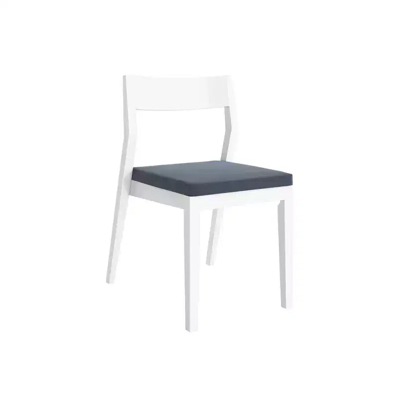 Set mit 2 modernen Esszimmerstühlen, Küchenstühle mit gepolsterter Sitzfläche, Stühle aus Massivholz mit Polsterung für Büro und Wohnzimmer, Weiß/Graphit