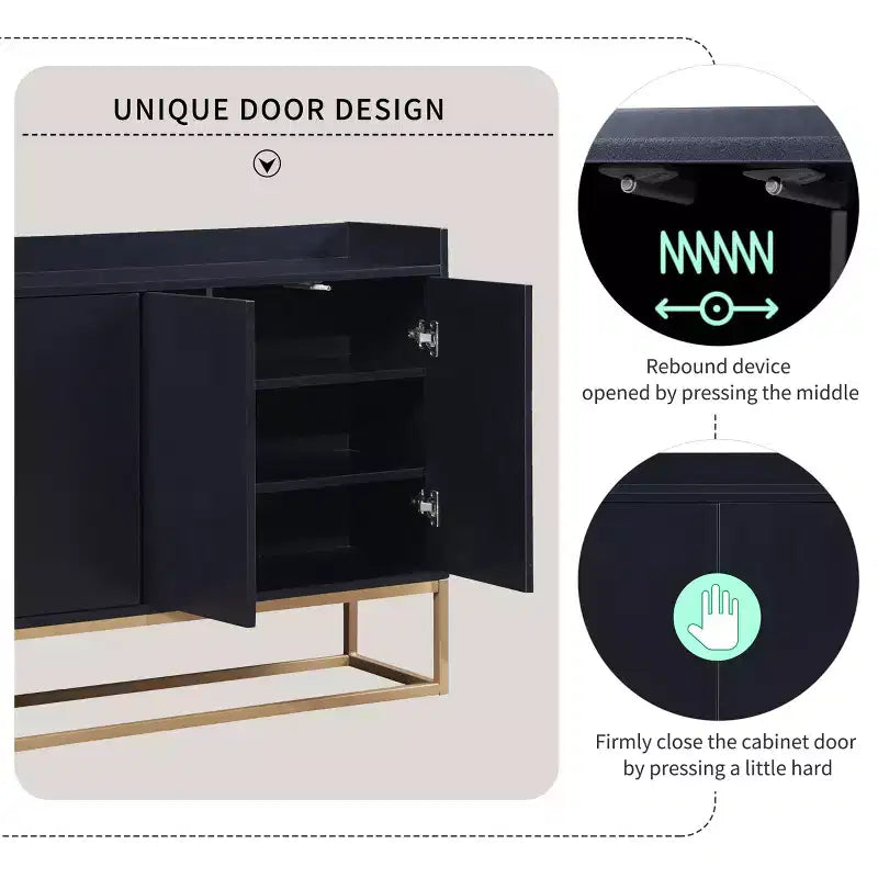 Buffet en bois de 47.2 po avec 4 portes