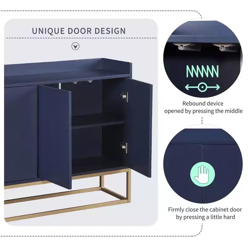 Buffet en bois de 47.2 po avec 4 portes