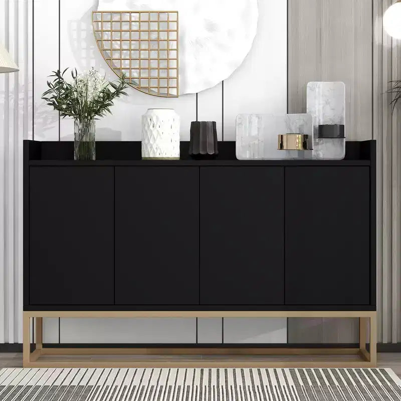 Aparador de madera de 47.2 in con 4 puertas