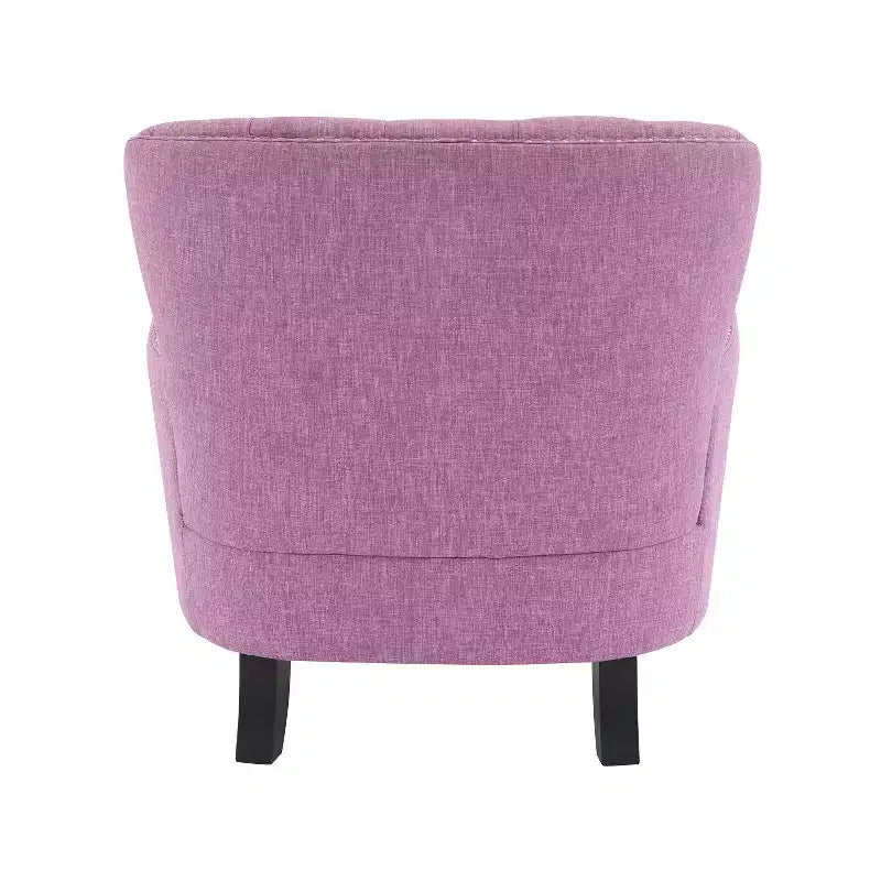 Fauteuil d’appoint vintage rembourré à capitons, fauteuil à oreilles classique avec clous décoratifs et pieds en bois
