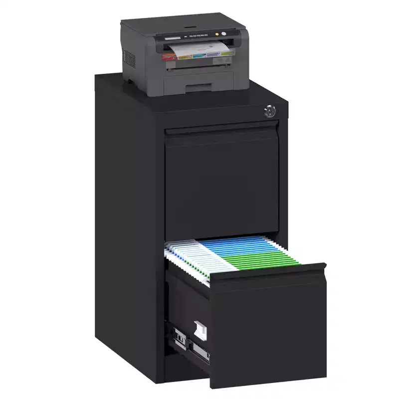 Classeurs, armoires de rangement métalliques noires à 3 tiroirs verrouillables pour le bureau à domicile, pour dossiers suspendus au format Letter/Legal/F4/A4